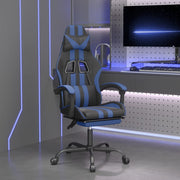 Gamestoel met voetensteun zwart blauw
