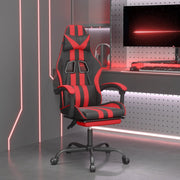 Gamestoel met voetensteun kunstleer zwart rood