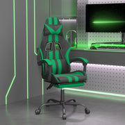 Gamestoel met voetensteun kunstleer zwart groen