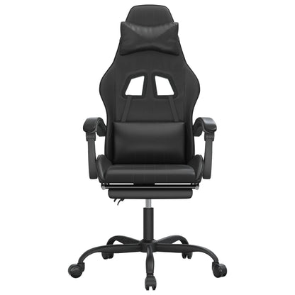 Gamestoel Met Voetensteun Kunstleer Zwart