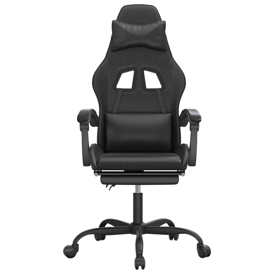 Gamestoel Met Voetensteun Kunstleer Zwart