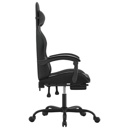 Gamestoel Met Voetensteun Kunstleer Zwart