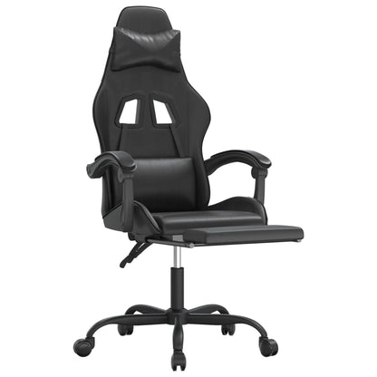 Gamestoel Met Voetensteun Kunstleer Zwart