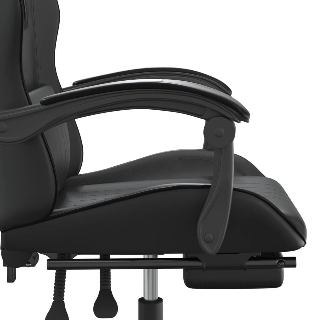 Gamestoel Met Voetensteun Kunstleer Zwart