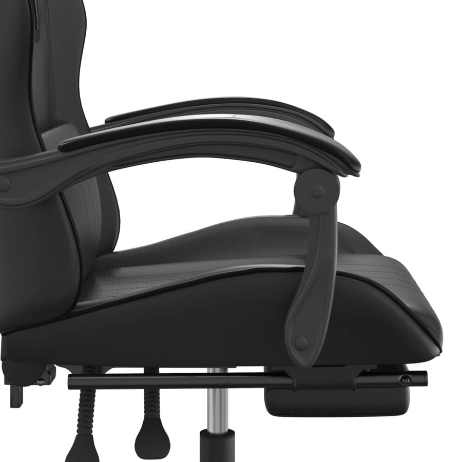 Gamestoel Met Voetensteun Kunstleer Zwart