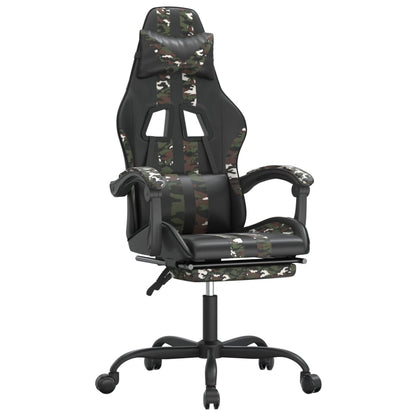 Gamestoel Kunstleer Zwart en camouflage Met voetensteun
