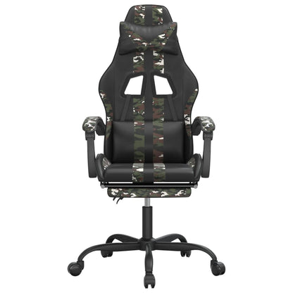 Gamestoel Kunstleer Zwart en camouflage Met voetensteun