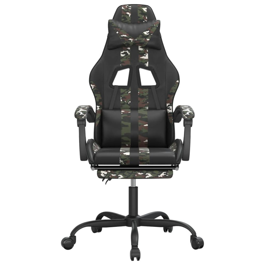 Gamestoel Kunstleer Zwart en camouflage Met voetensteun