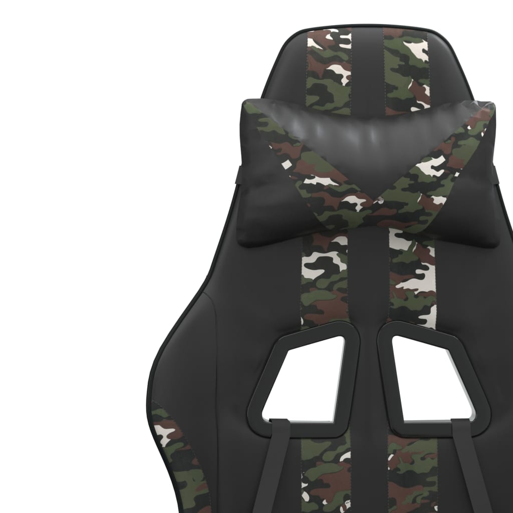 Gamestoel Kunstleer Zwart en camouflage Met voetensteun