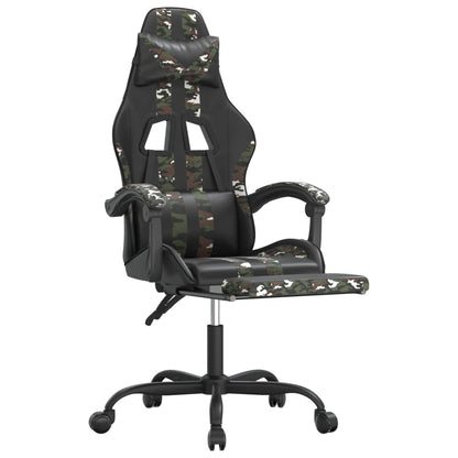 Gamestoel Kunstleer Zwart en camouflage Met voetensteun