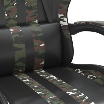 Gamestoel Kunstleer Zwart en camouflage Met voetensteun