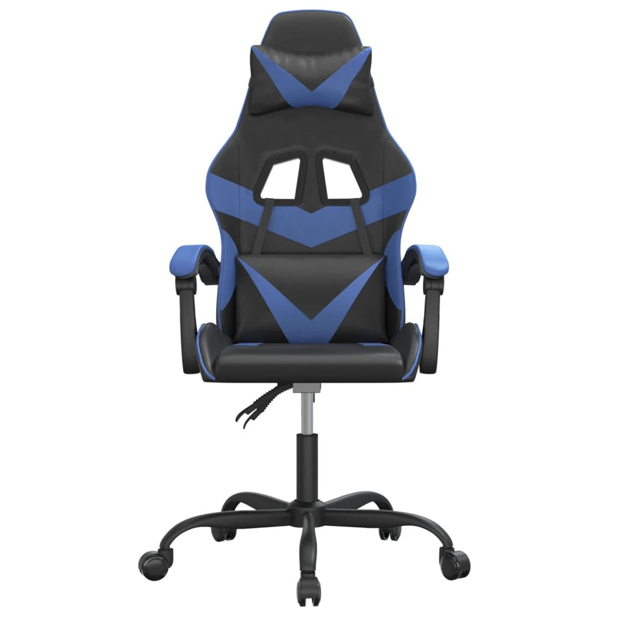 Gamestoel Kunstleer Zwart En Blauw Zonder voetensteun