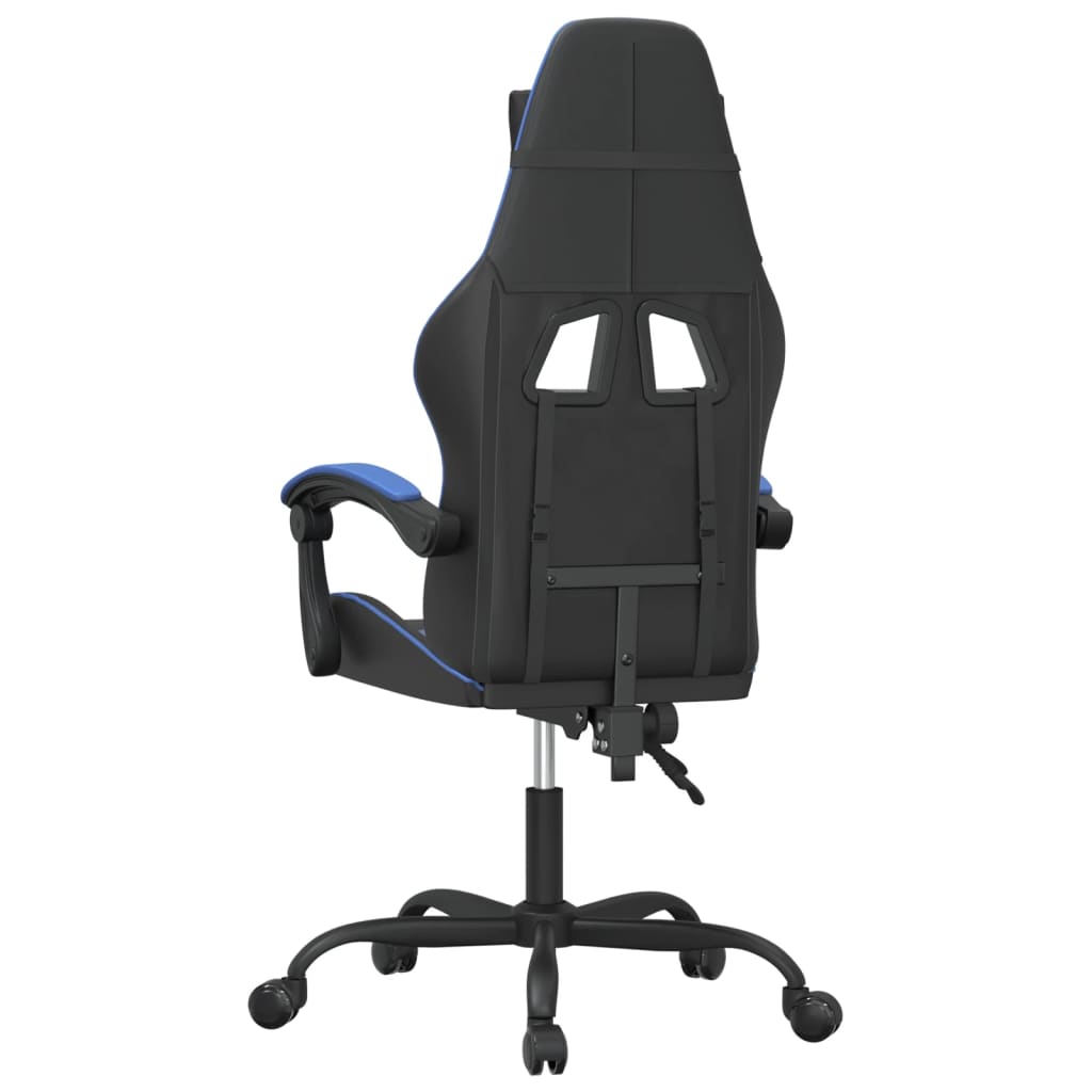 Gamestoel Kunstleer Zwart En Blauw Zonder voetensteun