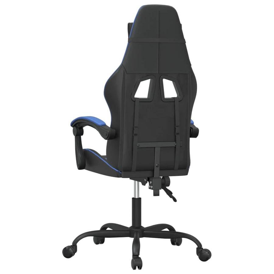 Gamestoel Kunstleer Zwart En Blauw Zonder voetensteun