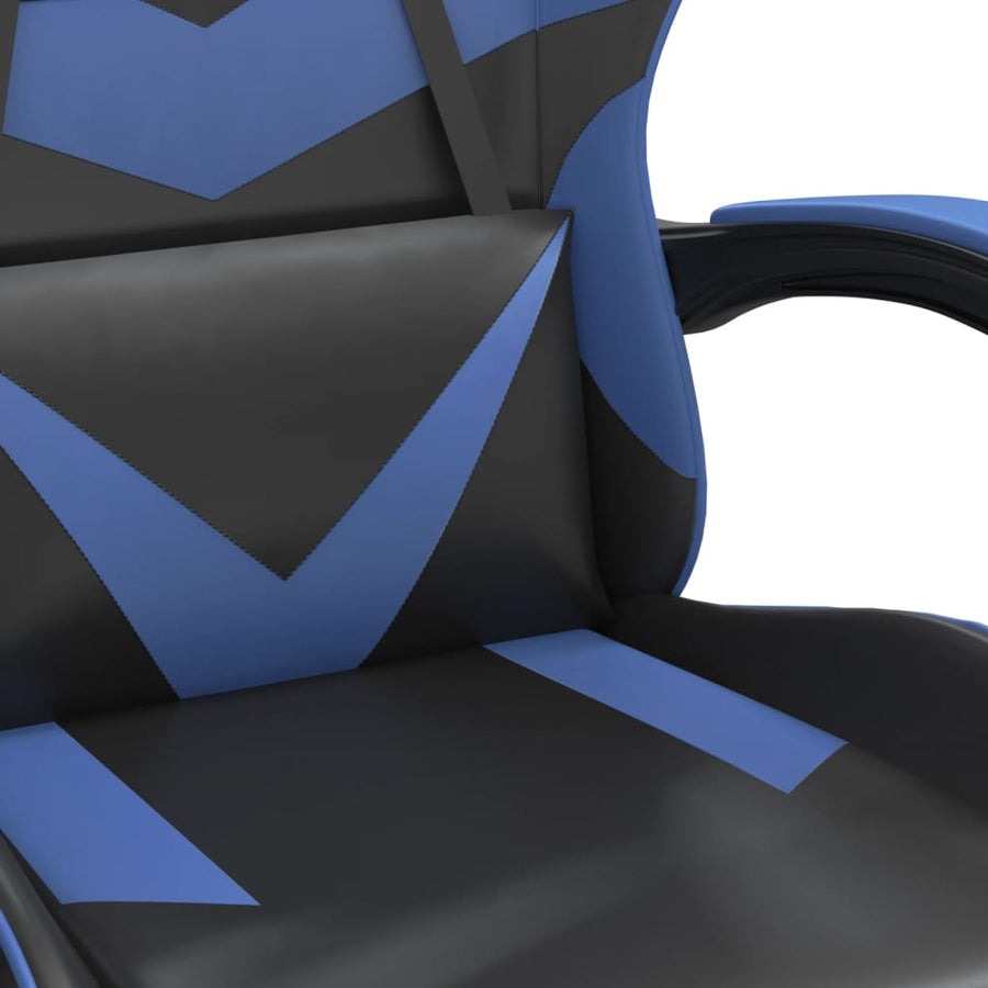 Gamestoel Kunstleer Zwart En Blauw Zonder voetensteun