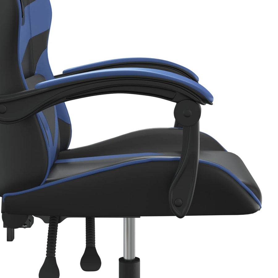 Gamestoel Kunstleer Zwart En Blauw Zonder voetensteun