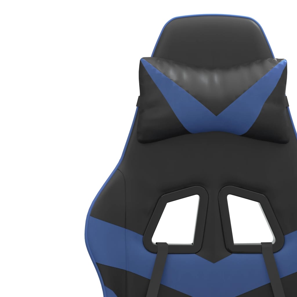Gamestoel Kunstleer Zwart En Blauw Zonder voetensteun