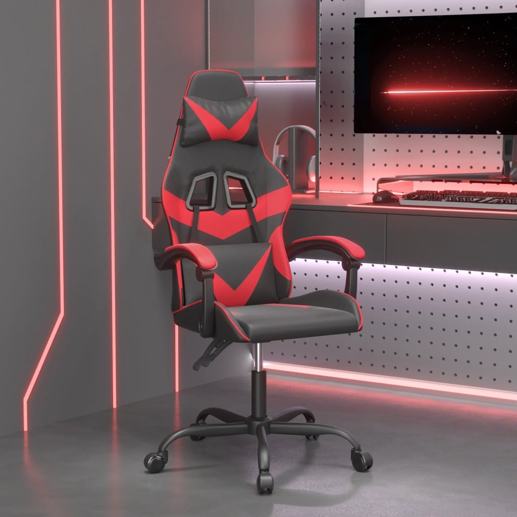 Gamestoel Kunstleer Zwart En Rood 1 Zonder voetensteun