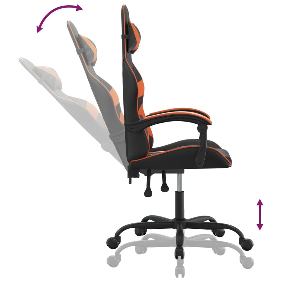 Gamestoel Kunstleer 1 Zwart en oranje