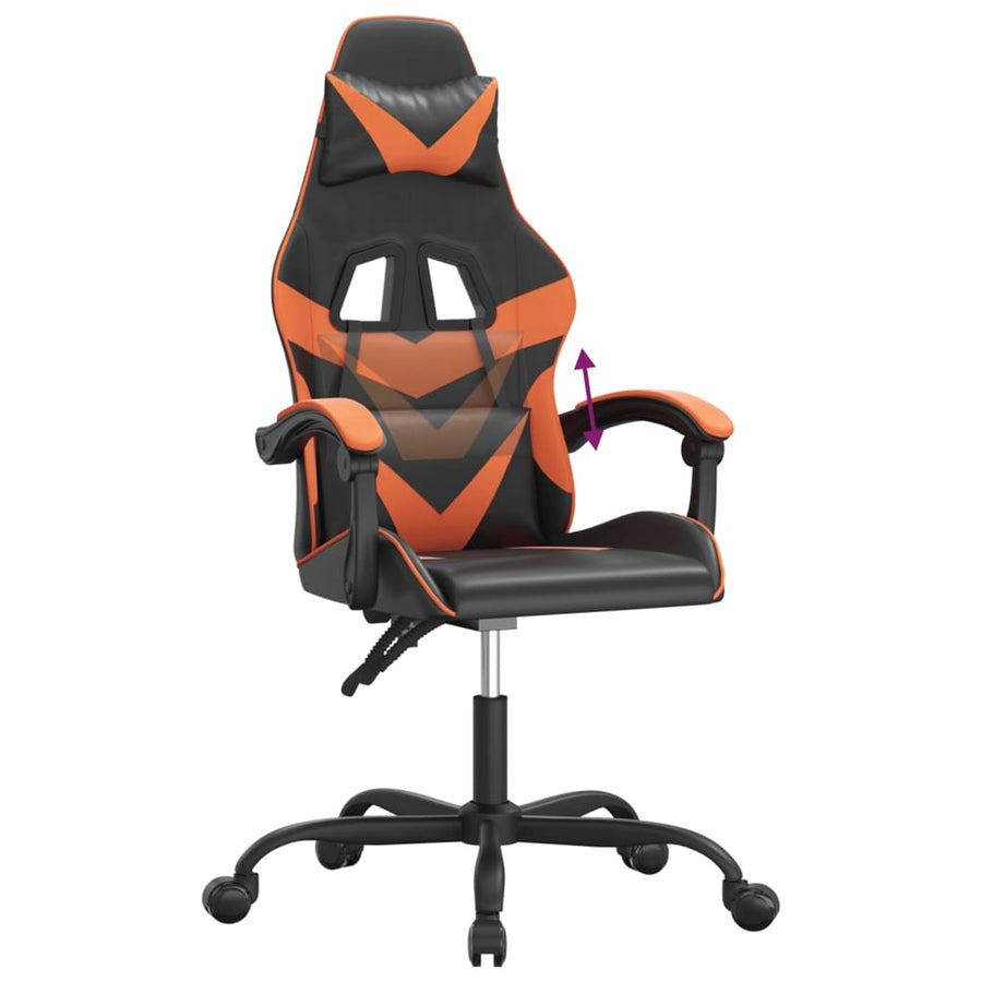 Gamestoel Kunstleer 1 Zwart en oranje