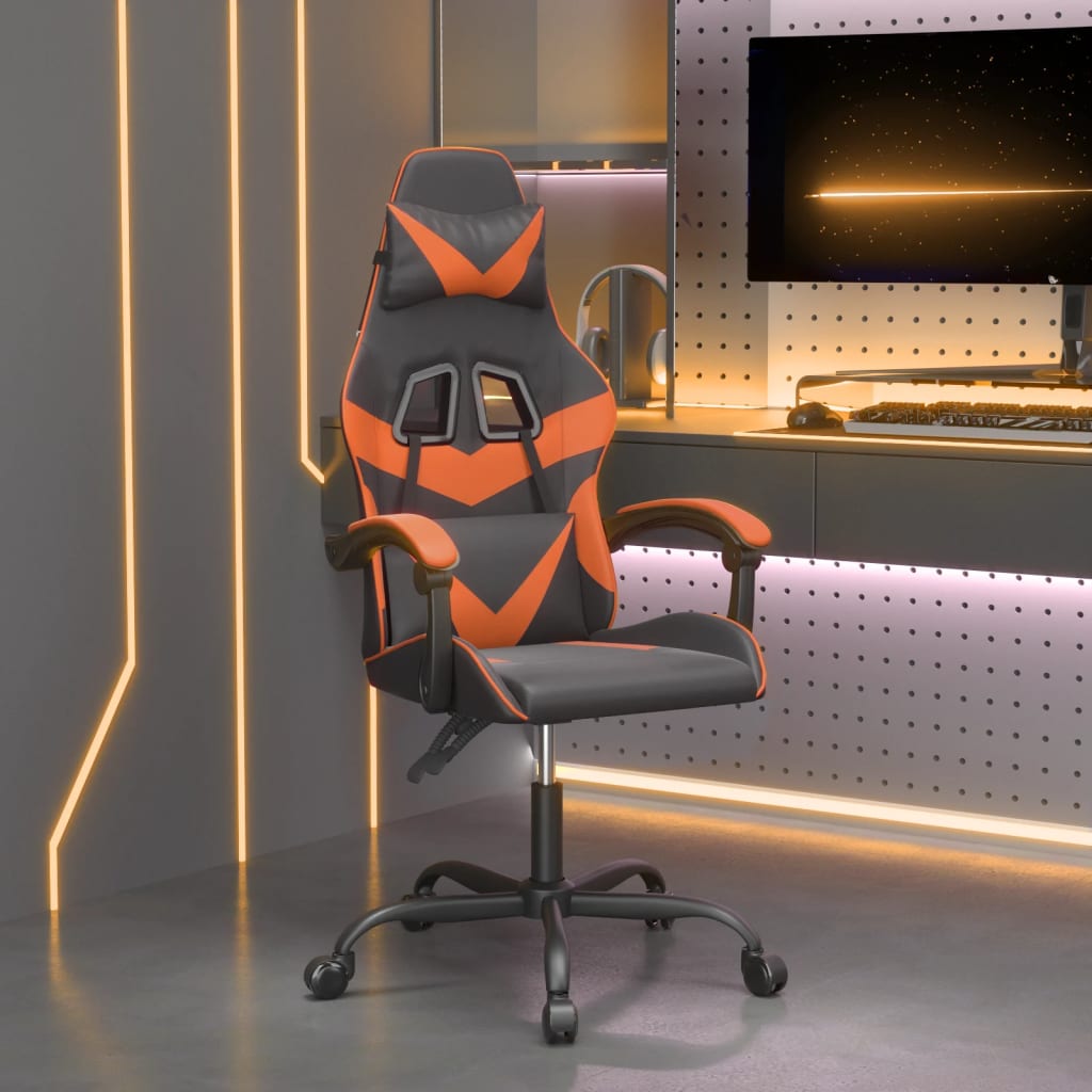 Gamestoel Kunstleer 1 Zwart en oranje