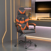 Gaming chair faux leather black and orange