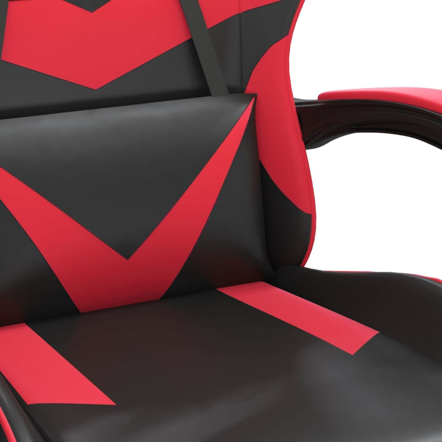 Gamestoel Kunstleer Zwart en rood Met voetensteun