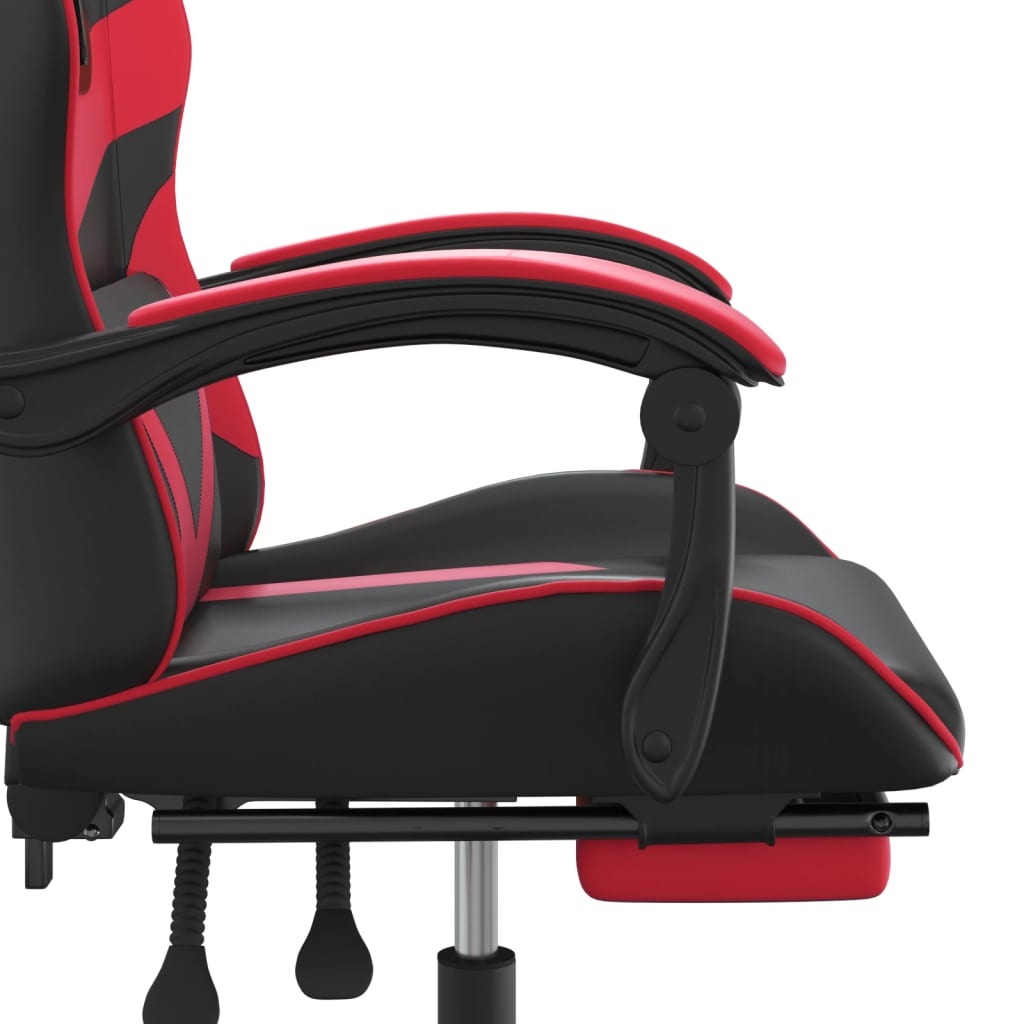 Gamestoel Kunstleer Zwart en rood Met voetensteun