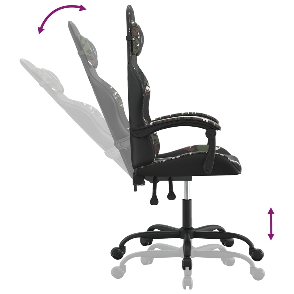 Gamestoel Kunstleer 1 Zwart en camouflage