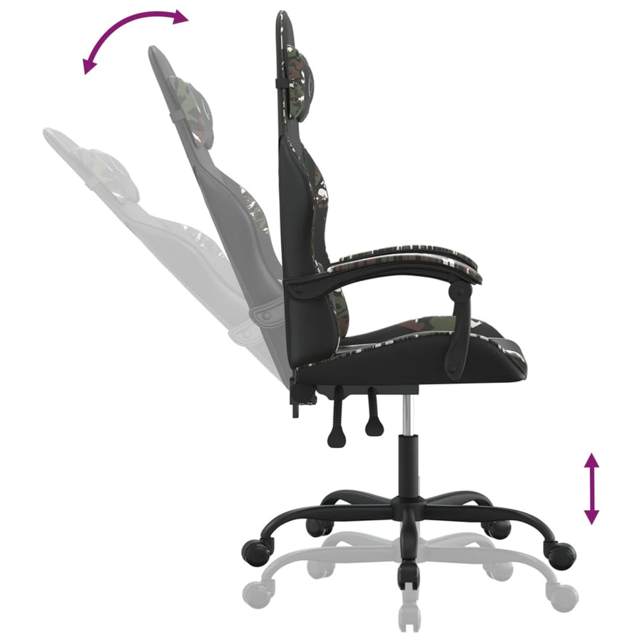 Gamestoel Kunstleer 1 Zwart en camouflage