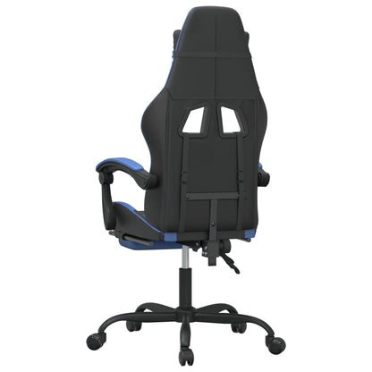 Gamestoel Met Voetensteun Kunstleer Zwart En Blauw