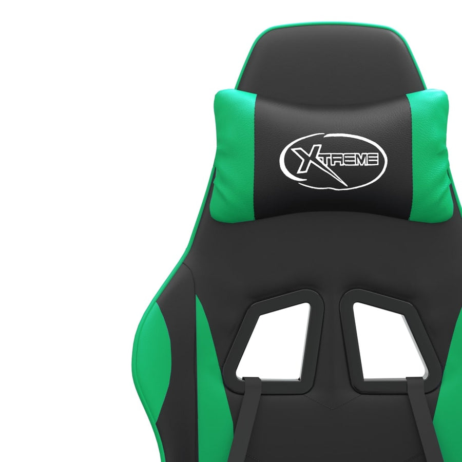 Gamestoel Met Voetensteun Kunstleer Zwart En Groen