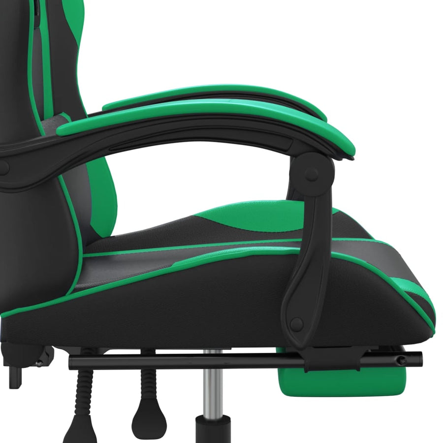 Gamestoel Met Voetensteun Kunstleer Zwart En Groen