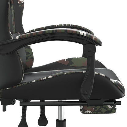 Gamestoel met voetensteun kunstleer zwart en camouflage Zwart en camouflage Met voetensteun