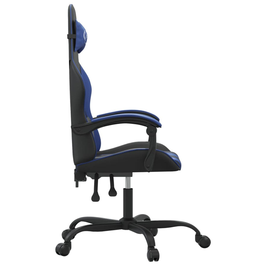 Gamestoel Kunstleer Zwart En Blauw Zonder voetensteun