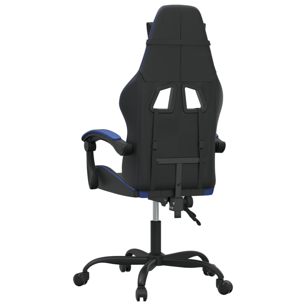 Gamestoel Kunstleer Zwart En Blauw Zonder voetensteun