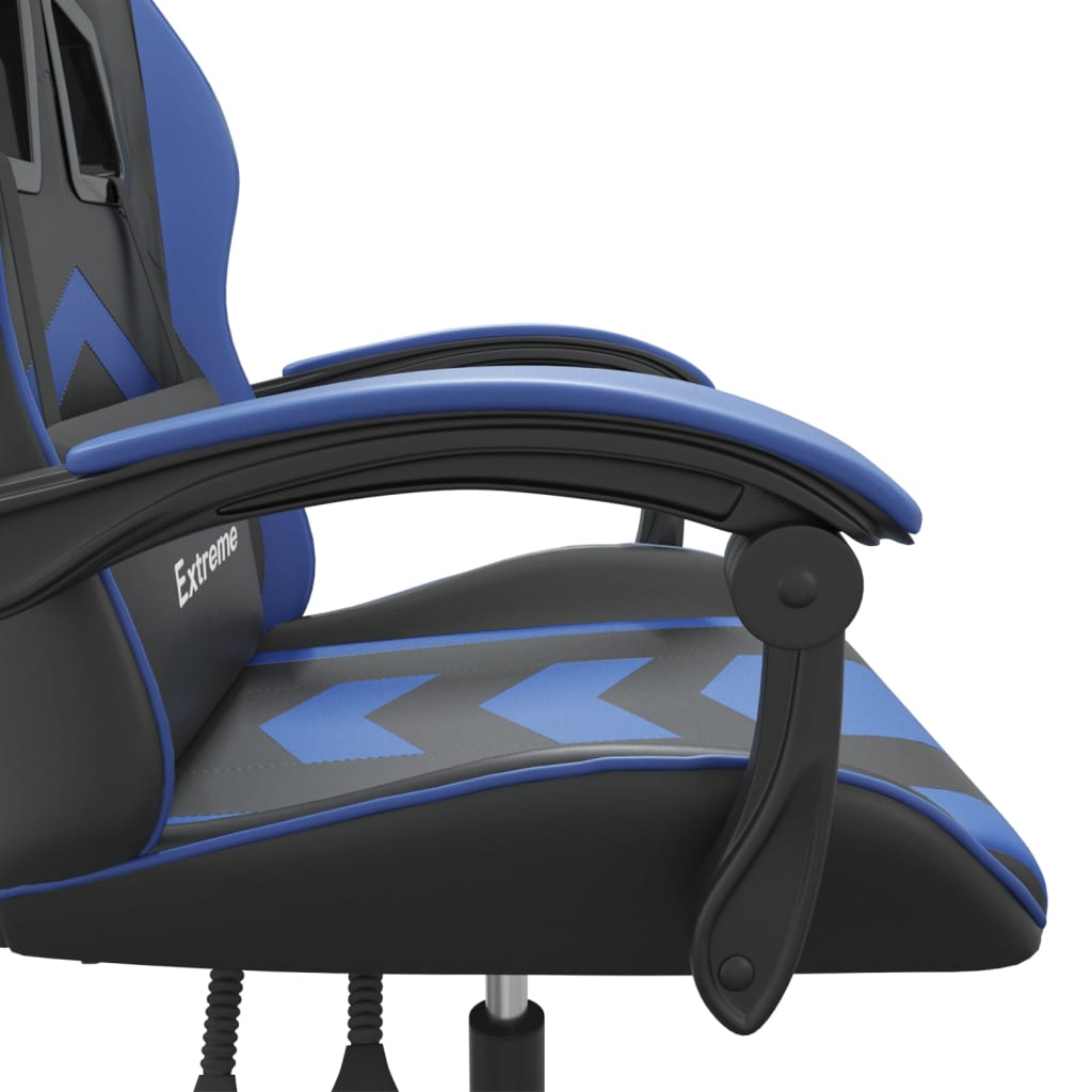 Gamestoel Kunstleer Zwart En Blauw Zonder voetensteun