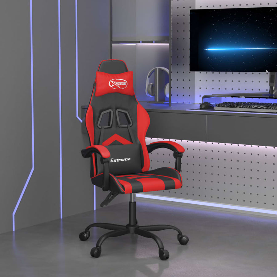 Gamestoel Kunstleer Zwart En Rood Zonder voetensteun