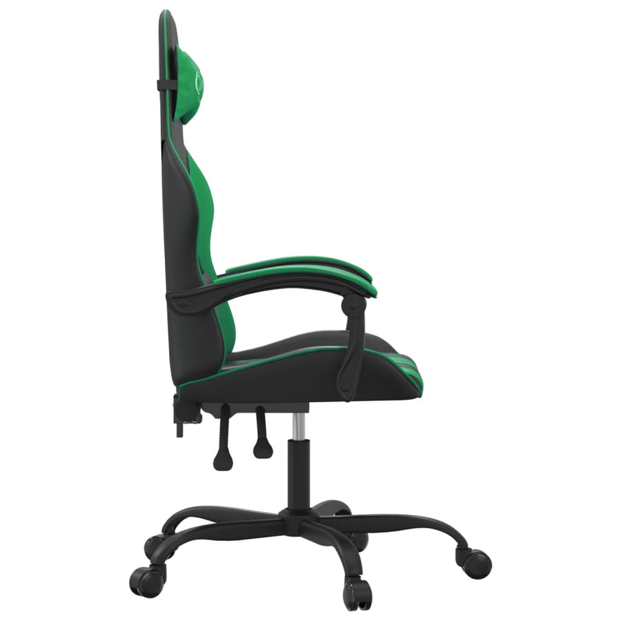 Gamestoel Kunstleer Zwart En Groen 1 Zonder voetensteun