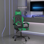 Gamestoel kunstleer zwart groen 57.5x59.5x121-131 cm