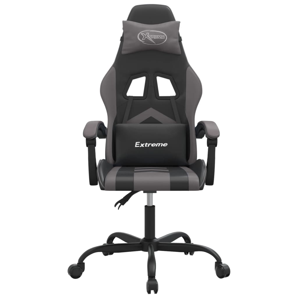 Gamestoel Kunstleer Zwart En Grijs Zonder voetensteun