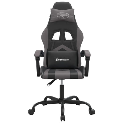 Gamestoel Kunstleer Zwart En Grijs Zonder voetensteun