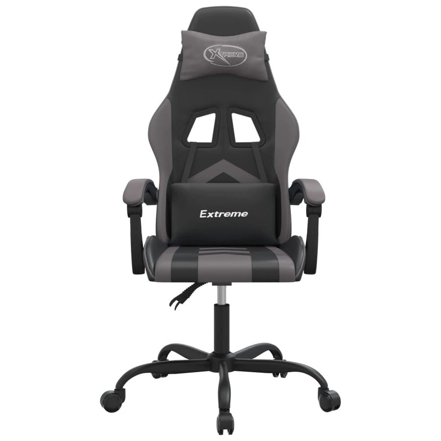 Gamestoel Kunstleer Zwart En Grijs Zonder voetensteun