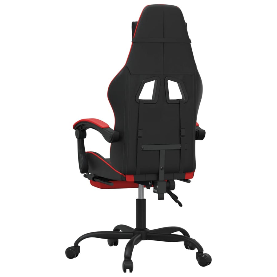 Gamestoel Met Voetensteun Kunstleer Zwart En Rood