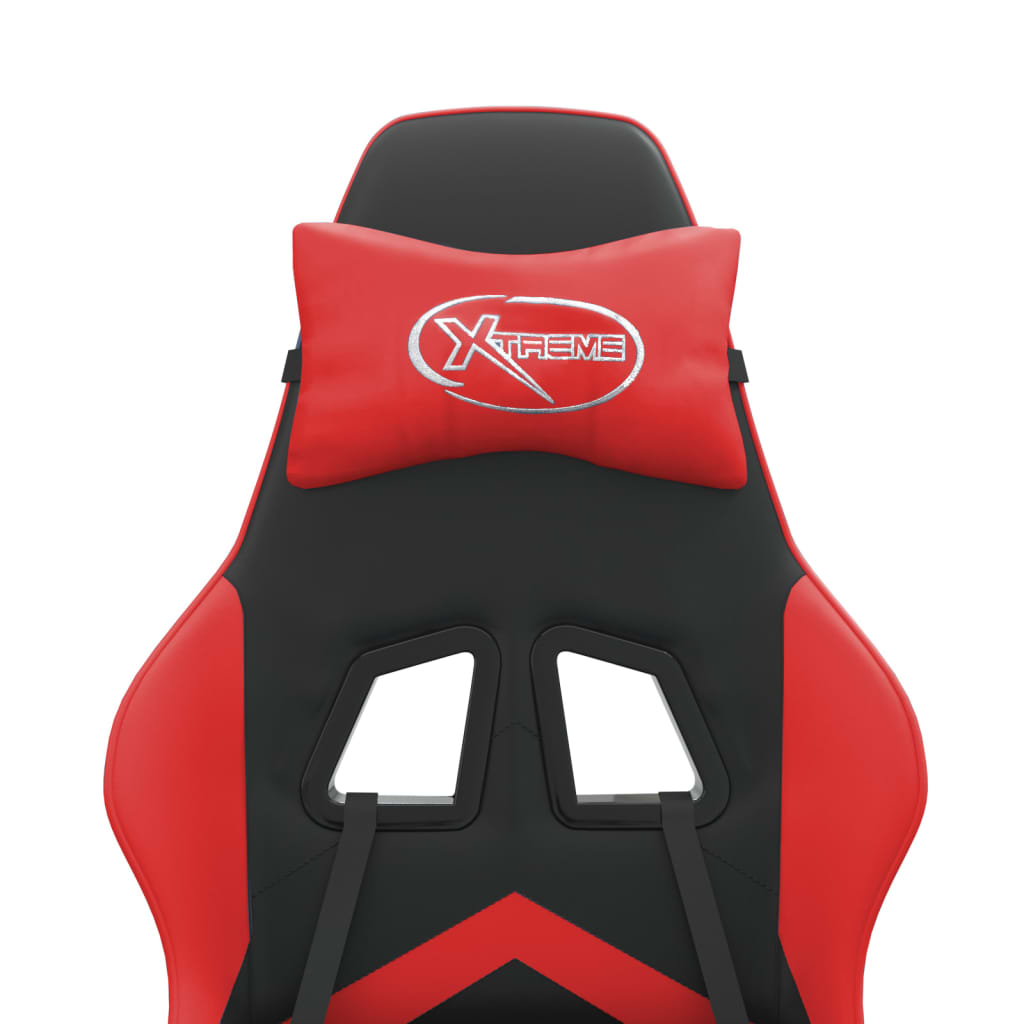 Gamestoel Met Voetensteun Kunstleer Zwart En Rood