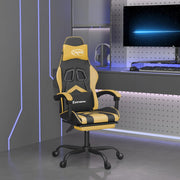 Gamestoel kunstleer zwart goud met voetensteun