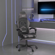 Gamestoel met voetensteun kunstleer zwart grijs