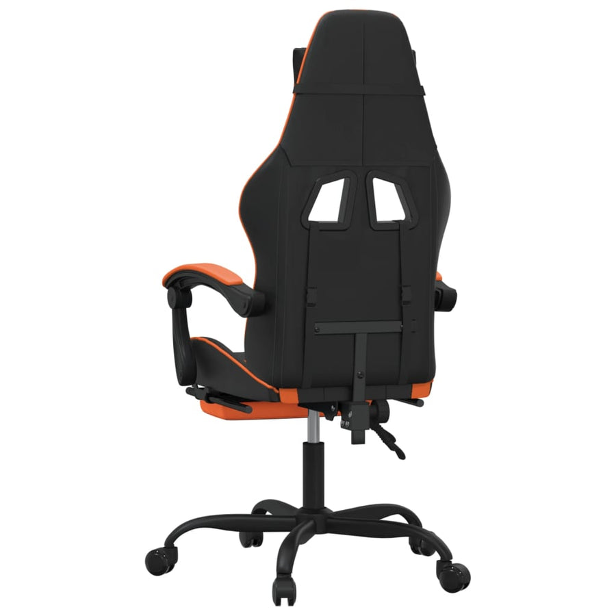 Gamestoel Met Voetensteun Kunstleer Zwart En Oranje 1