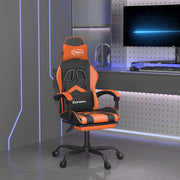 Gamestoel met voetensteun kunstleer zwart oranje