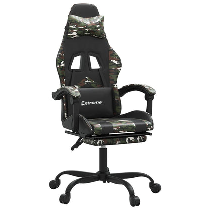 Gamestoel Kunstleer 1 Zwart en camouflage Met voetensteun